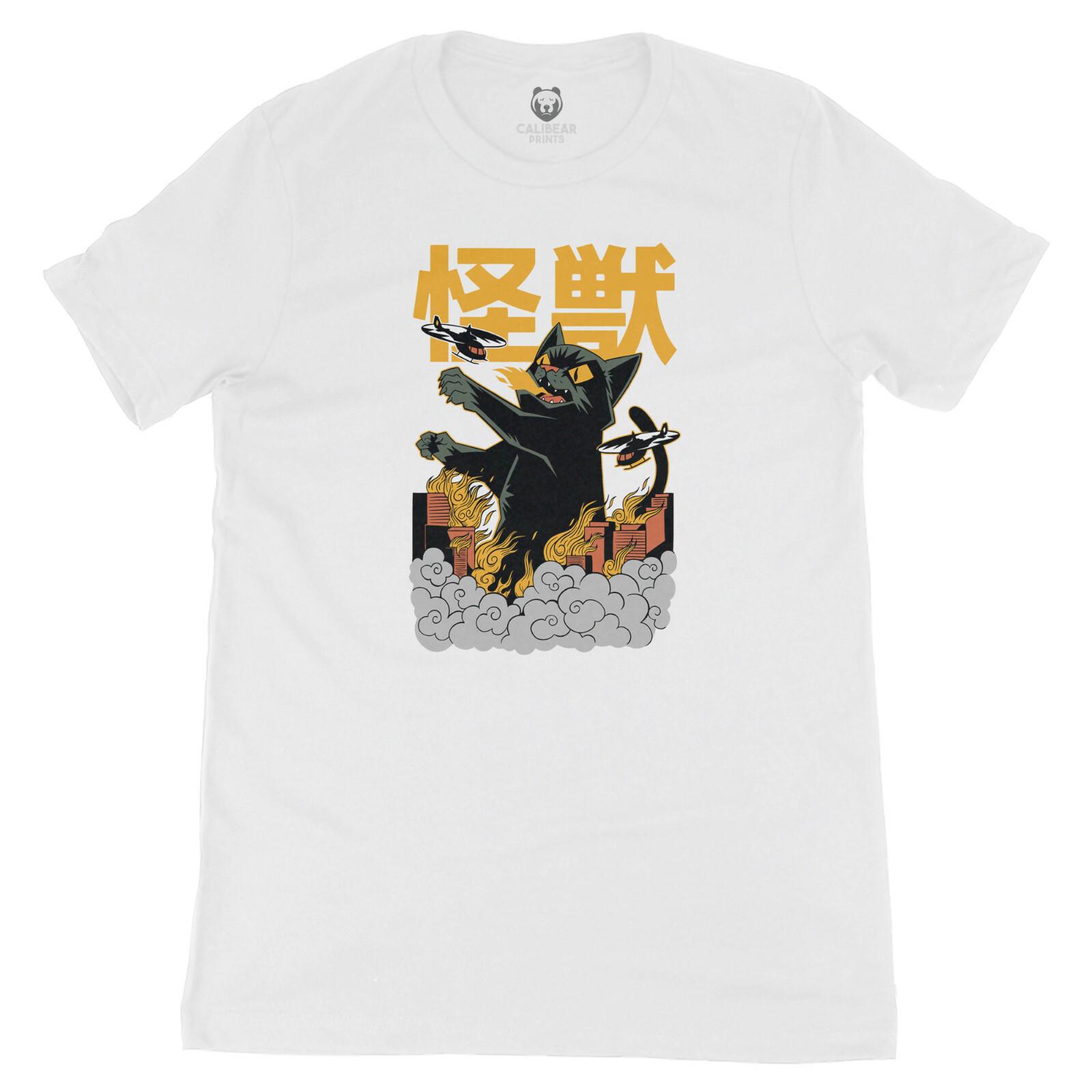 Kaiju Cat Anime Style Graphic Art Funny Tee Novelty T-Shirt S разноцветный