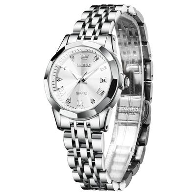 Watch for Women Popular Stylish Quartz Watch Analog Waterproof Date Silver Watch Cute Casual Small Watch Ladies Stainless Steel Band Fashion
