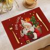 Kerst Linnen Placemat & Tafel Runner Set - Feestelijke Tafeldecoratie & Hittebestendig Kussen
