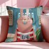 Cartoon U-Usavich Cushion Cover Breathable Linen Pillowcase Summer Odorless Eco-Friendly Invisible Zipper Washable