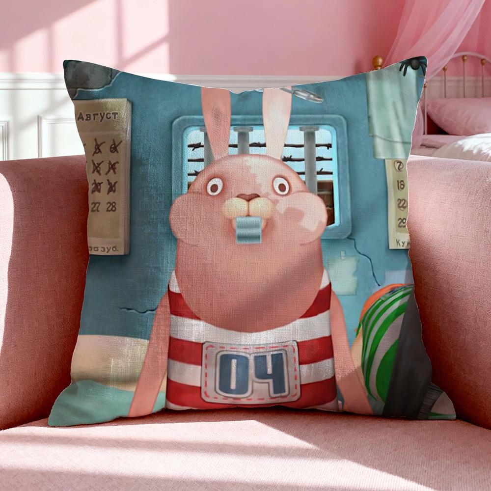 Cartoon U-Usavich Cushion Cover Breathable Linen Pillowcase Summer Odorless Eco-Friendly Invisible Zipper Washable