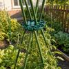 Pierścień Podpory Roślin Ogrodowych Stelaż Wspierający Okrągły Uchwyt na Bambusowy Patyk Metalowa Rura Pokryta Plastikiem Wspornik Mocujący do Pnączy i Kwiatów