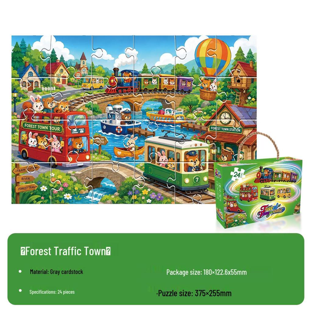 Educational Cartoon Jigsaw Puzzle for Kids Ages 3-6, Ideal Gift for Kindergarten Boys and Girls
