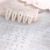 12-Sheet Embossed Silver Nail Art Stickers DIY Press-On Decals