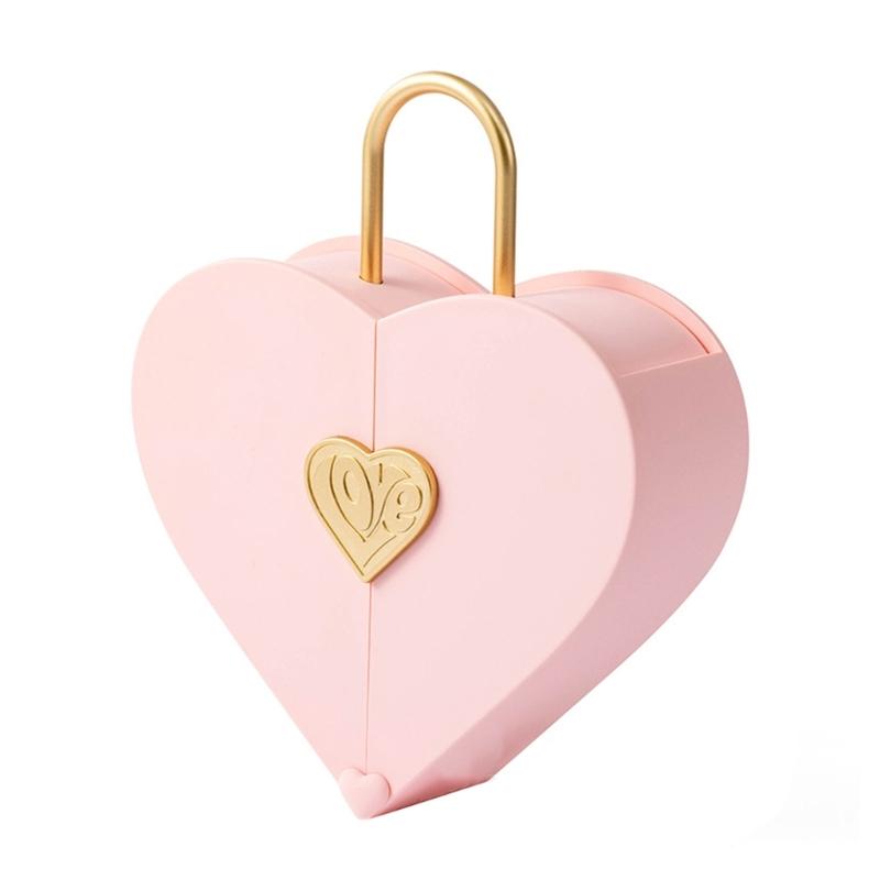 

Heart Shape Jewelry Storage Case Compact Travel Box for Multiple Accessories Waterproof Ornament Display Case for Girls розовый