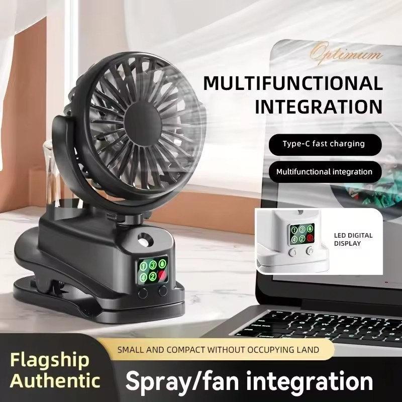 2'si 1 arada USB Fan Nemlendirici Ayarlanabilir 4 kademeli Rüzgar Hızı ve 2 kademeli Nem Seviyesi ile Taşınabilir Masaüstü Fan Ofisler için Uygundur