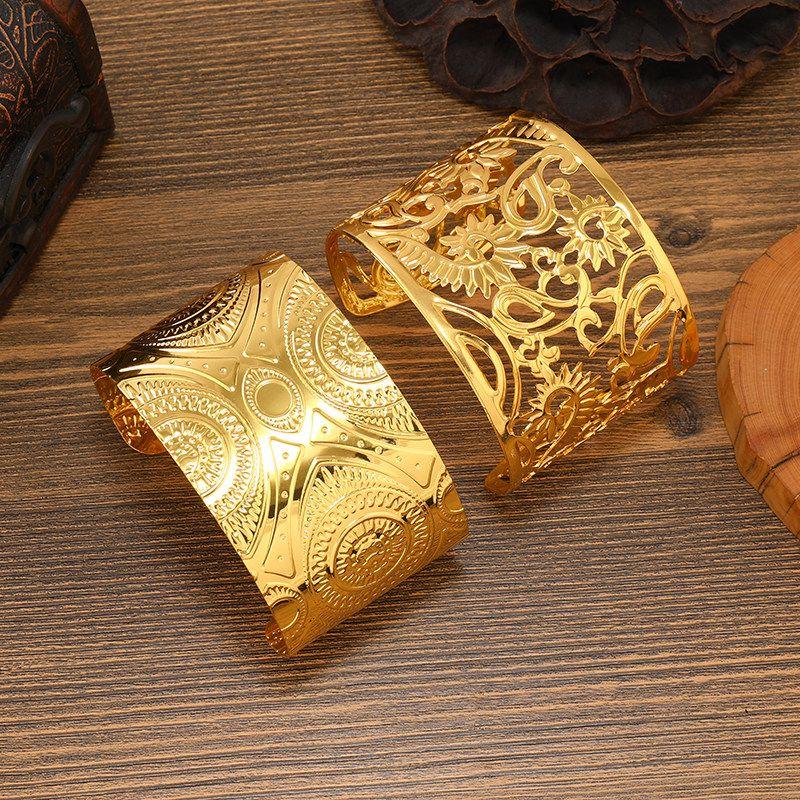 Style Bracelet Personalized Opening Wide Edge Bracelet Fashion Armband Chinese Ancient Style Niche Style Exotic Style Easiest for Match Accessories