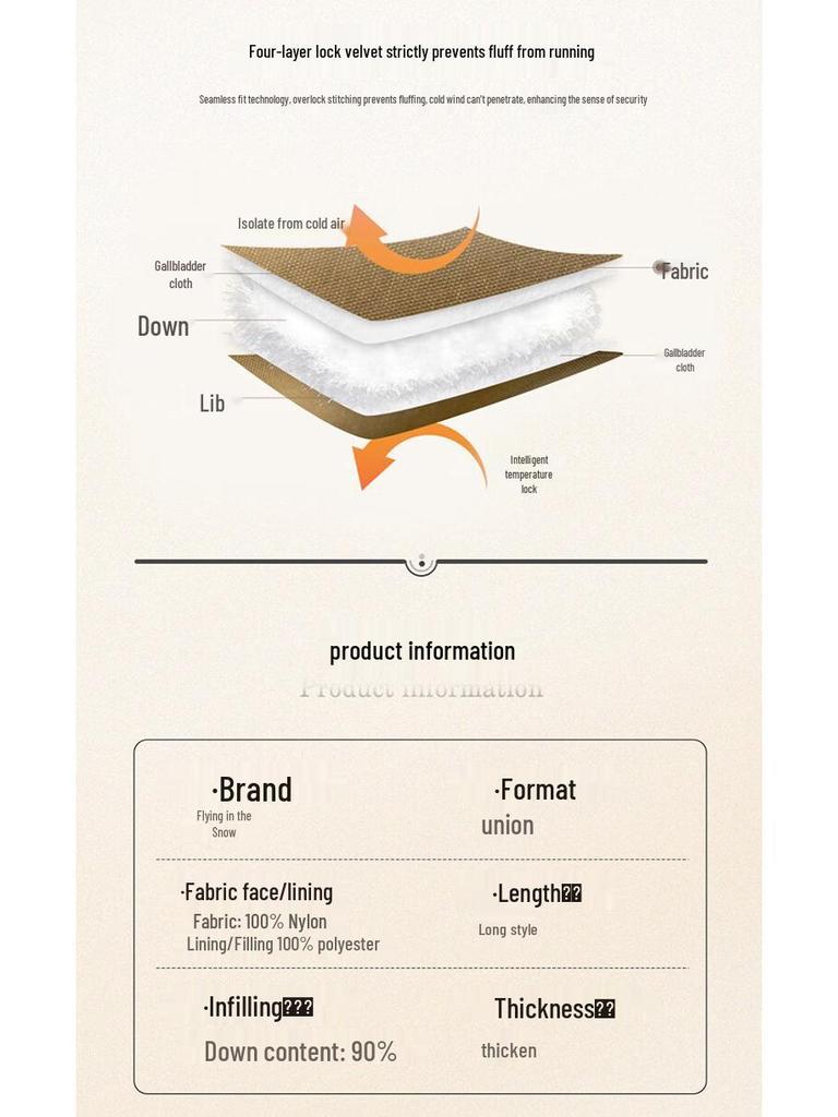 SNOWFLYING Women's Mid-Length Thickened Down Coat