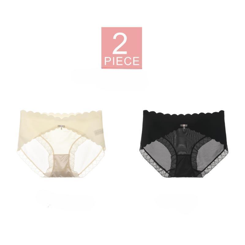 

2 шт. милые облегающие бедра сексуальные корректирующие бедра женские летние тонкие кружевные трусы Ice Silk средней посадки большого размера L