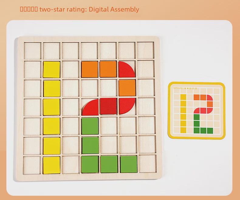 Mosaic 3D Puzzle: Wooden Educational Building Blocks for Children