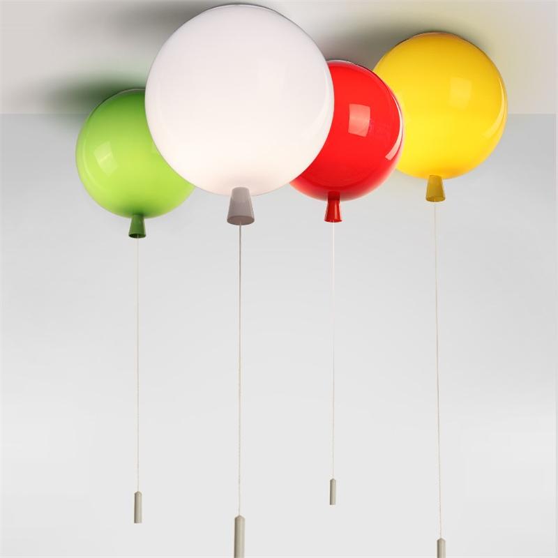 Modern 5 colors balloon acrylic ceiling light fixtures Kids Room home decor bedroom E27 bulb ceiling lamps with switch Luminaire