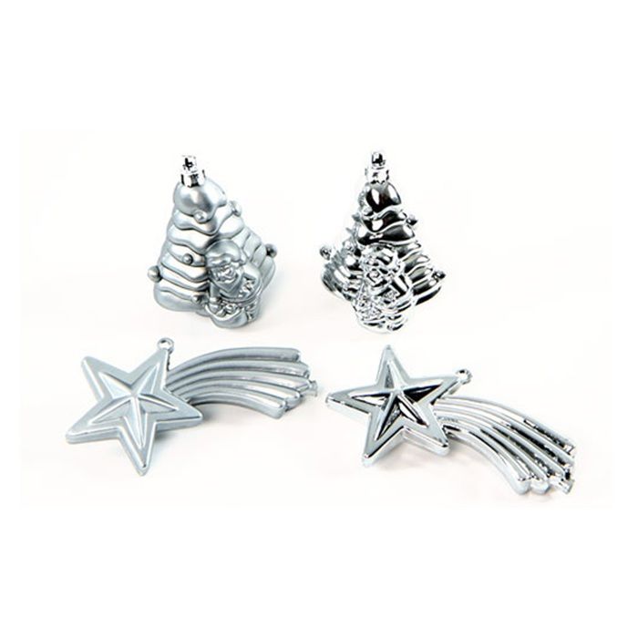 4 boules de sapin de noel et etoile