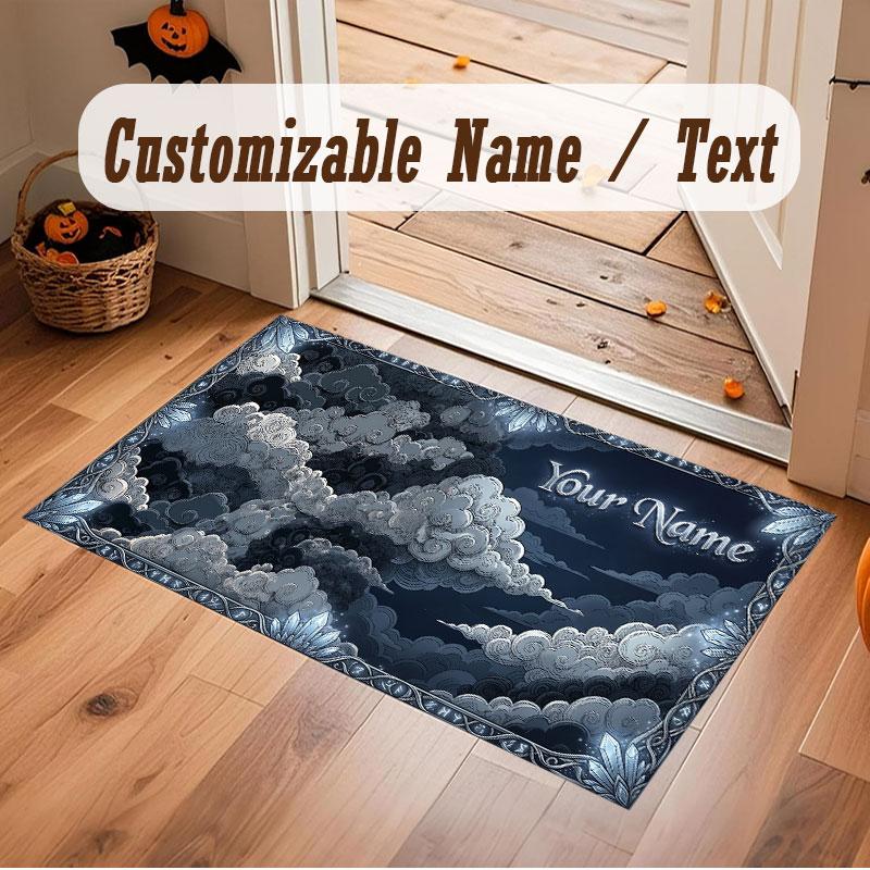 Fantasy Magic Theme Crystal Velvet Floor Rug Personalized Custom Name Text Warm Carpet Home Decoration