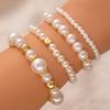 4pcs Women's Zircon Set Fashionable and Casual Artificial Zircon Bracelet Set, Suitable for Daily Wear and Holiday Gifts for Fri