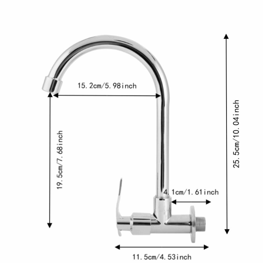 Single Cold Water Faucet G1/2in Connection Water Tap Durable Faucet Tap Laundry Room