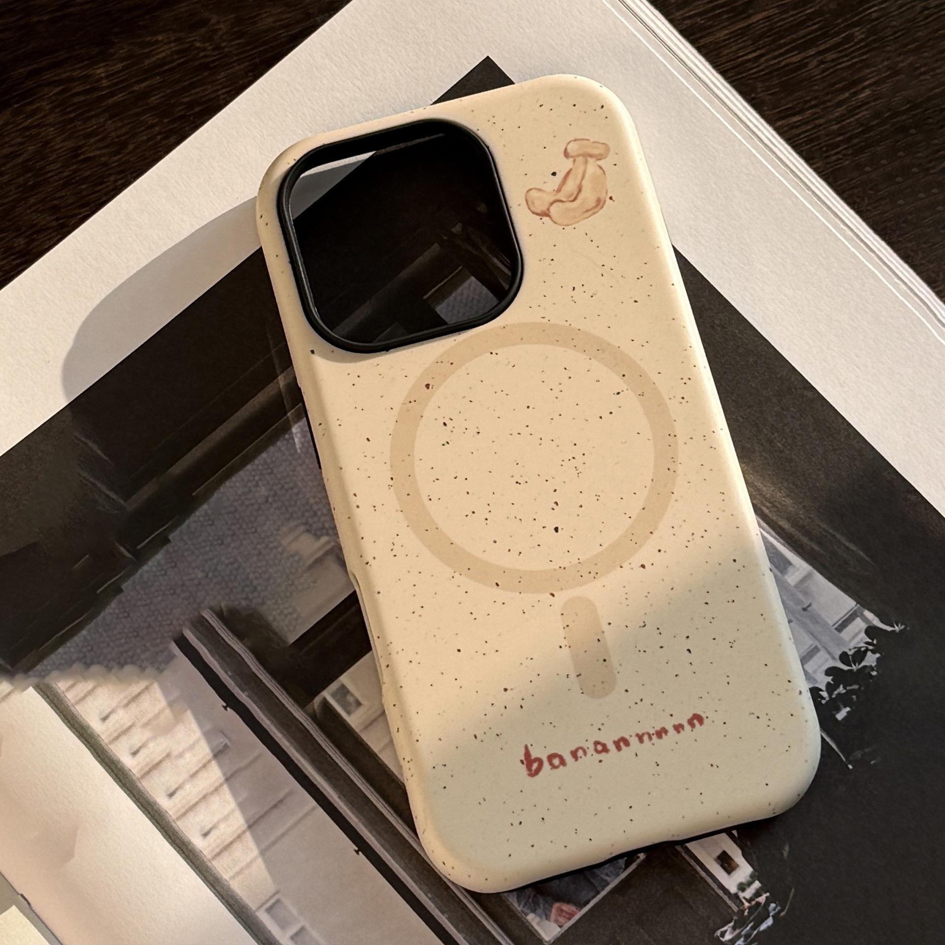 

Magnetic Bracket IPhone16promax Mobile Phone Case Apple Banana Fruit 14 Suitable for 13 Film 15 Korean 11 12promax