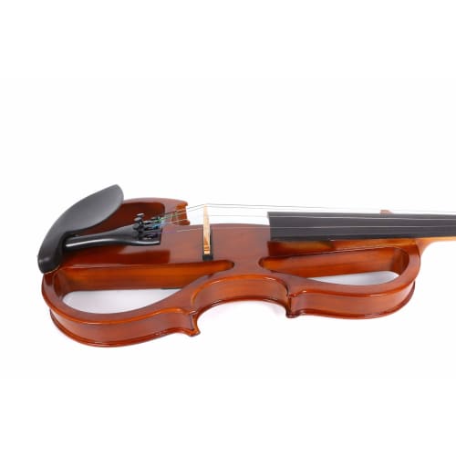 Yinfente Electric Violin, 4/4 Full Size, Silent, Solid Wood, with Case and Bow (Red)
