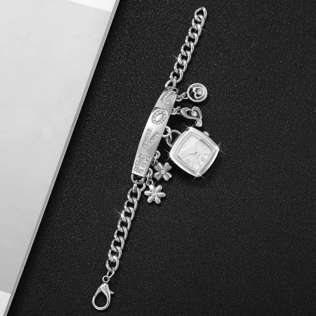 Women Bracelet Strap Quartz Wristwatch Square Arabic Numeral Dial Watch