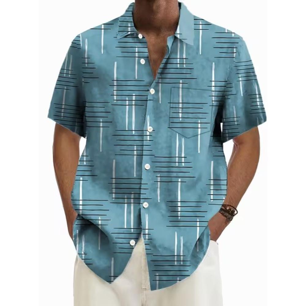 Men's Retro Pattern 3D Print Shirt Button Up Shirt Casual Shirt Summer Shirt Short Sleeve Daily Vacation Clothing