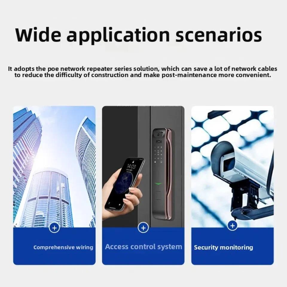 2portový gigabitový POE extender 10/100/1000Mbps IEEE 802.3af/at PoE Repeater Pro napájení IP kamer pro dohled CCTV