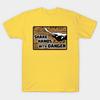 Men Black Print T-shirt Shake Hands With Danger (Black Border) No-Cut Transfer Paper Print Cotton Tshirt