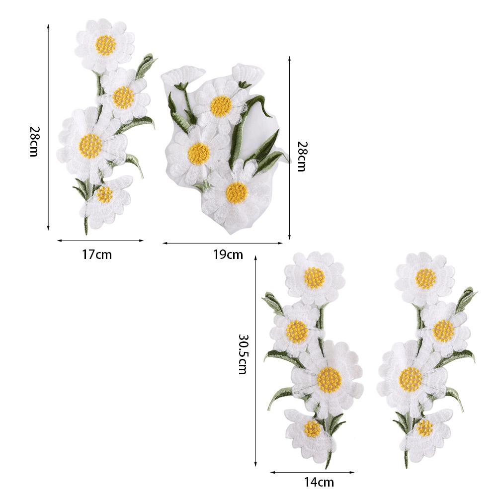 Daisy Clothing Applique Elegant Clothes Patches Flower Embroidered Patches Sewing