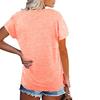 Dámské špičkové jednobarevné tričko Pocket Patchwork s výstřihem do V a krátkým rukávem