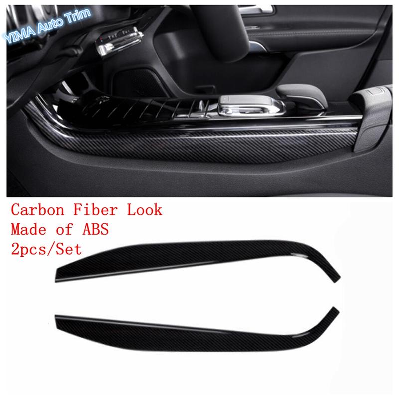 Carbon Fiber Gear Shift Box Side Panel Decor Stripes Cover Trim Accessories For Mercedes Benz A Class W177 A200 A220 - 2024