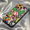 Japan T-Tokidokis Fodral För iPhone 16,15,14,13,12,11,Pro,Max,Plus,X,XS,SE4,E,Mini,Mjukt Svart Fodral