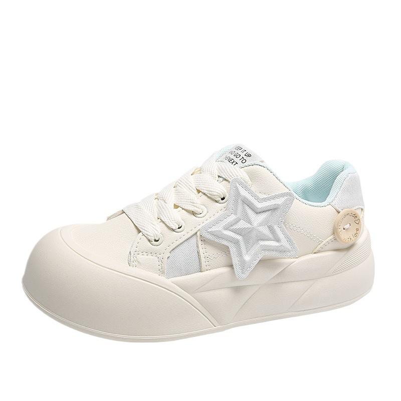 Star board shoes women's niche thick-soled heightening little white shoes 2025 new spring and autumn student versatile casual bread shoes
