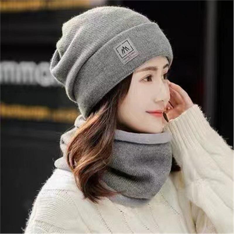Hat Men's Winter Windproof, Cold-proof and Warm Wool Knitted Hat Super Thick Thickened Piled Headhat Big Head Circumference