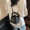 Versatile Women Shoulder Bag PU Leather Handbag Stylish Purse Bucket Bag  Students