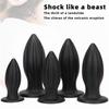 Black Yu'er Sucker Rear Court Big Anal Plug Fisting Training Soft Anal Expansion Silicone Super Large Anal Plug Dildo