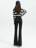 Black High Waist Micro Flare Women's Pants Autumn And Winter Plus Velvet Trousers Stretch Leggings Thermal Female Pants