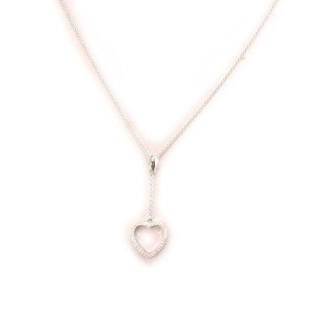 Les Trésors De Lily [L1283] - Silver Necklace 'Love' Silver White (rhodium-plated) - 13x13 Mm