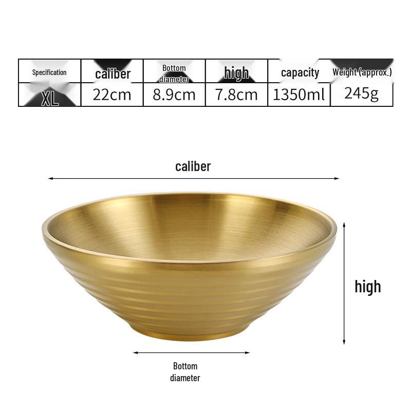 Jingbaodi 304 Stainless Steel Korean Style Serving Bowl