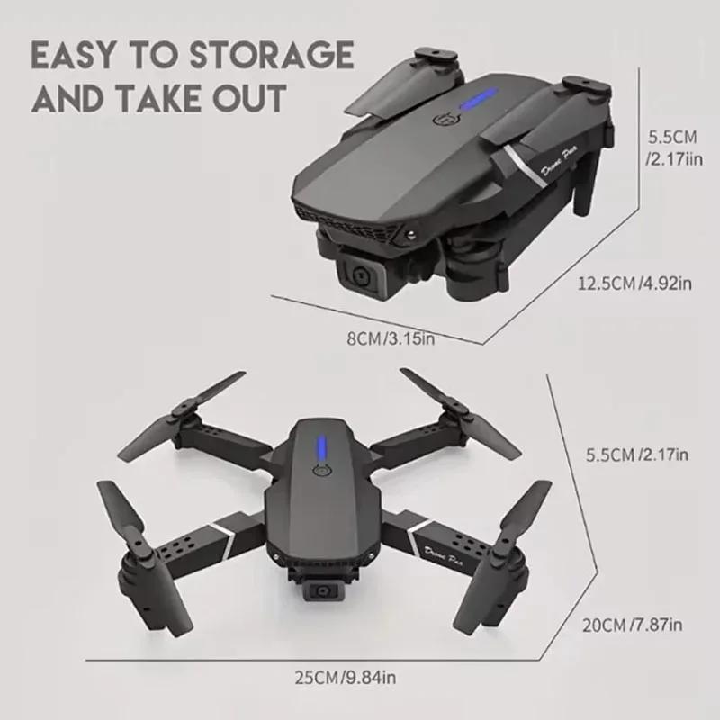 2025 E88Pro RC Drone 4K Professinal With 3 Battery 1080P Wide Angle HD Camera Foldable Helicopter WIFI FPV Height Hold Gift Toy