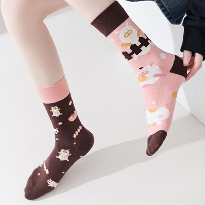 Novelties Funny Sock Cotton Boot Socks Fashion Ankle Socks Winter Warm Crew Socks Dress Socks for Women Girls Gifts