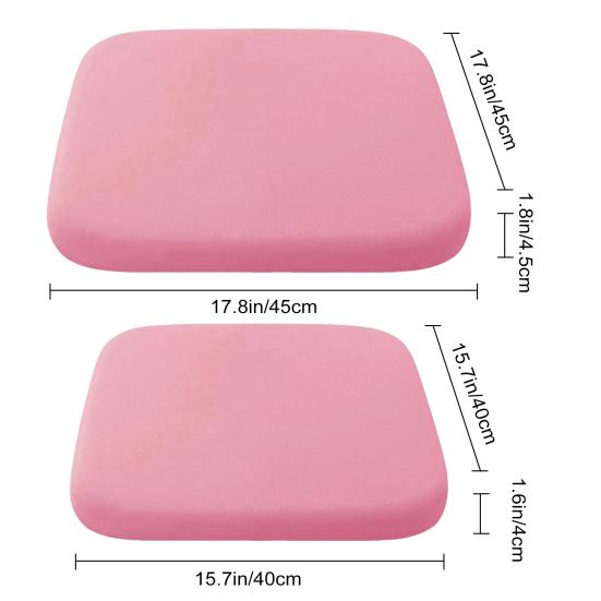 Sitzkissen aus Memory-Schaum mit Bändern, langsame Rückfederung, für alle Jahreszeiten, rutschfester, waschbarer Bezug, elastischer Stuhl für Auto, Zuhause, Büro, quadratische Sitzmatte