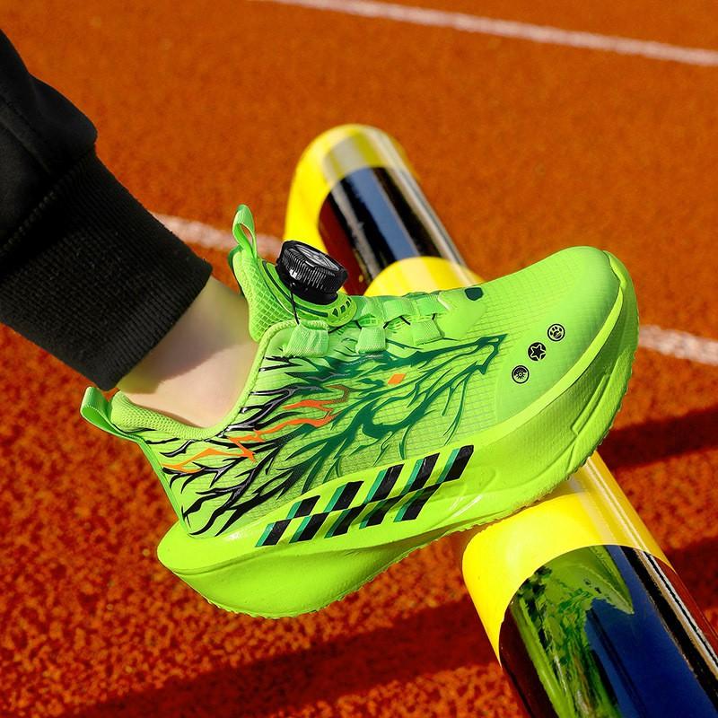 Youth Style Shoes Boys Breathable Mesh Running Shoes Kids Lightweight Sport Sneakers With Rotating Buckle