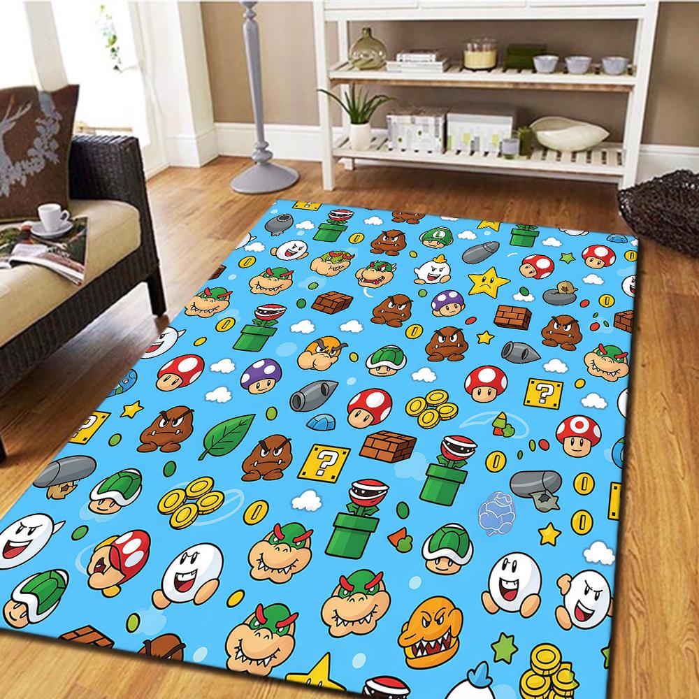 Super Mario Home Decor Carpet, Bedroom Floor Rug, Digital Printing Movie Mat, Large Play Mat -HYQ85