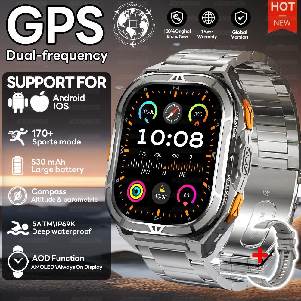 New GPS Smart Watch 10ATM Waterproof Built-in Dual-band GNSS Compass Military Sport Smartwatch Men  New