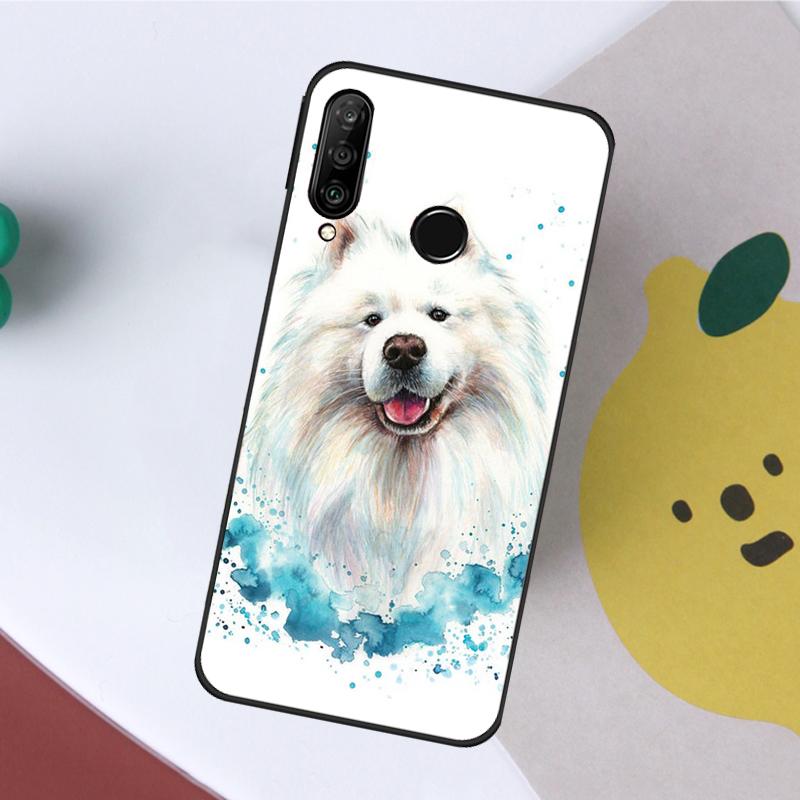 

Cartoon Samoyed Dog For Huawei Nova 5T 9 10 SE 7i 8i 11i 12i Y60 Y61 Y70 Y72 Y73 Y90 Y91 P20 P40 P30 Lite Case Huawei P30 Pro