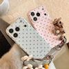 Polka Dot Rose Is Suitable for Apple 17promax Mobile Phone Case Iphone16 Anti-drop 13 Retro Lanyard 11 Soft 15.