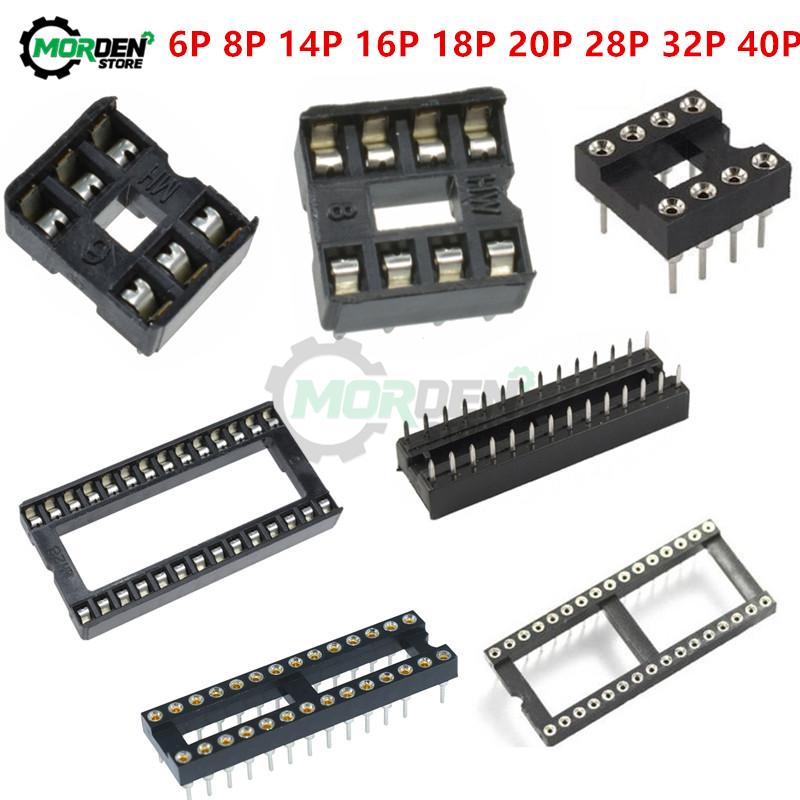 11Pcs DIP IC Chip Sockets Adapter Connector Solder Type Socket 6Pin 8Pin 11Pin 16Pin 18Pin 11Pin 18Pin 11Pin 11Pin Narrow Wide