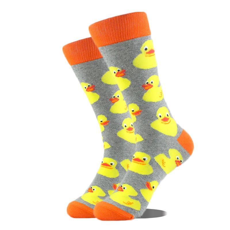 Cool Hip Hop Crew Socks Men Funny Animal Squirrel Shark Dinosaur Boxing Dog Fortune Cat Sokken Harajuku Divertidos Chaussette