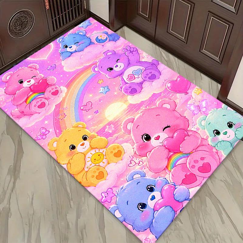 Cartoon Care Bear Carpet Rug for Living Room Bedroom Home Sofa Decoration,Kids play Non-slip Floor Mat