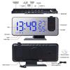 LED Digital Alarm Clock with FM Radio,Time Projection, USB Port, Snooze-Desktop Bedroom Clock (Black)