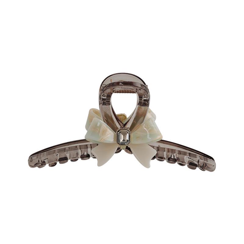Translucent Acrylic Bow Claw Hair Clip - Stylish and Gentle Accessory for Women