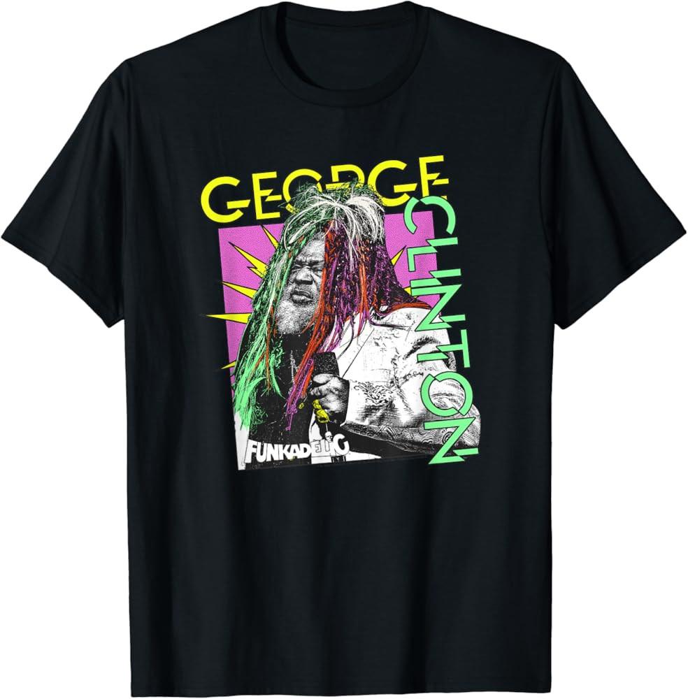 Vtg George Clinton Gift For Fans Cotton Black Full Size Men Women Shirt Unisex T-Shirt L